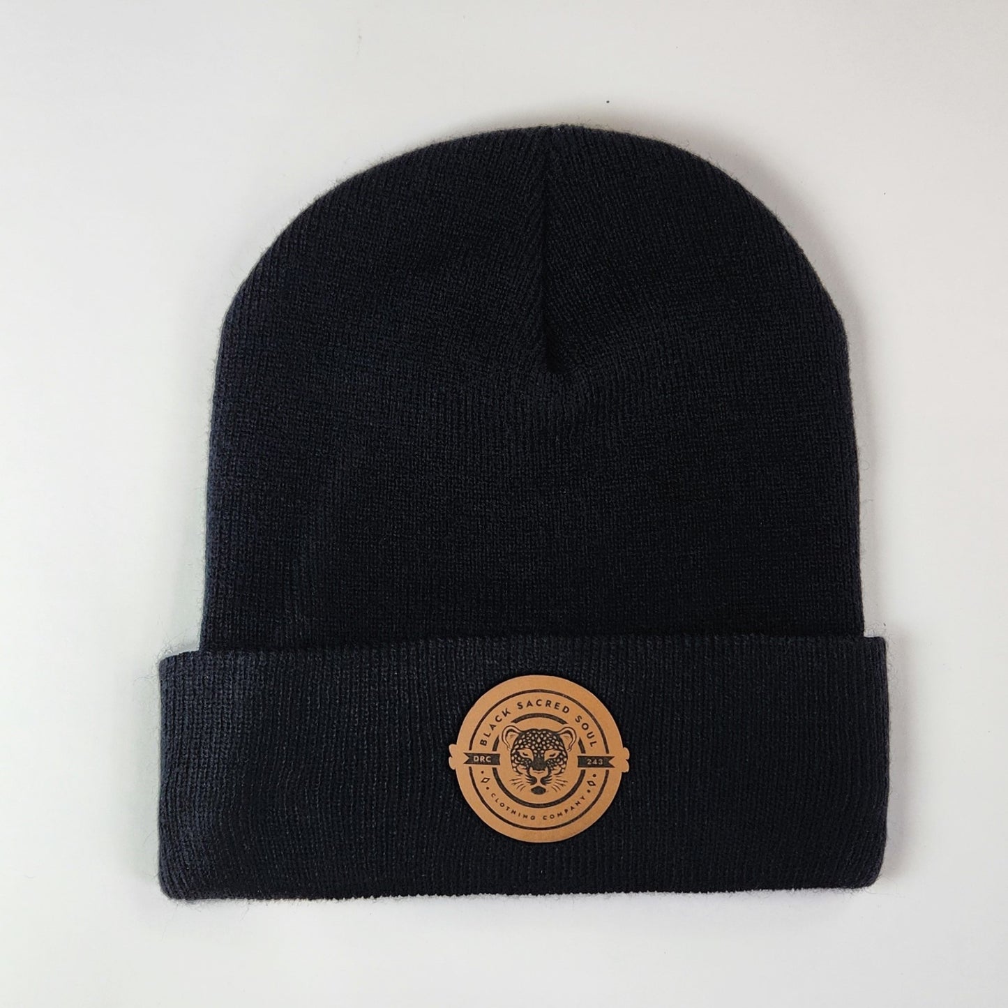 Leather Patch Beanie